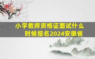 小学教师资格证面试什么时候报名2024安徽省