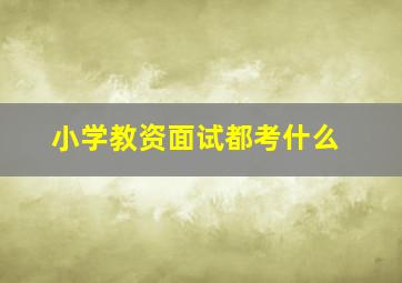 小学教资面试都考什么