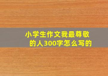 小学生作文我最尊敬的人300字怎么写的