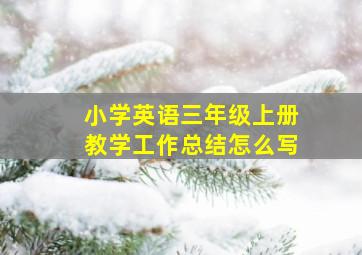 小学英语三年级上册教学工作总结怎么写