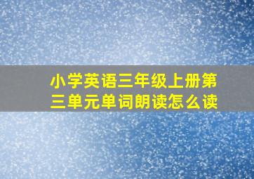 小学英语三年级上册第三单元单词朗读怎么读