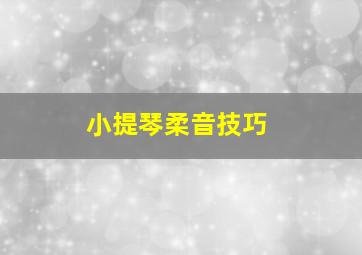 小提琴柔音技巧