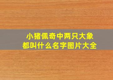 小猪佩奇中两只大象都叫什么名字图片大全