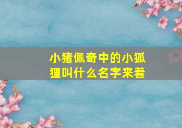 小猪佩奇中的小狐狸叫什么名字来着