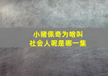 小猪佩奇为啥叫社会人呢是哪一集