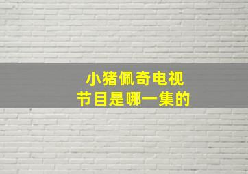 小猪佩奇电视节目是哪一集的