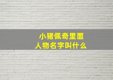 小猪佩奇里面人物名字叫什么