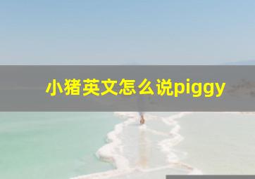 小猪英文怎么说piggy