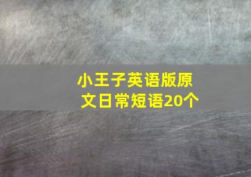 小王子英语版原文日常短语20个