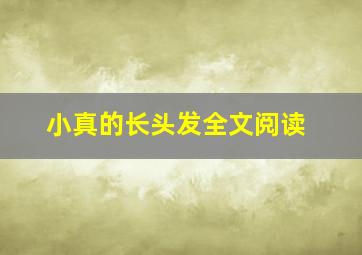 小真的长头发全文阅读