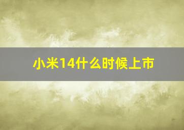 小米14什么时候上市