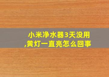 小米净水器3天没用,黄灯一直亮怎么回事