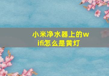 小米净水器上的wifi怎么是黄灯