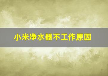 小米净水器不工作原因