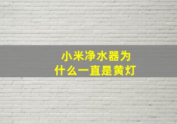 小米净水器为什么一直是黄灯