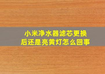 小米净水器滤芯更换后还是亮黄灯怎么回事