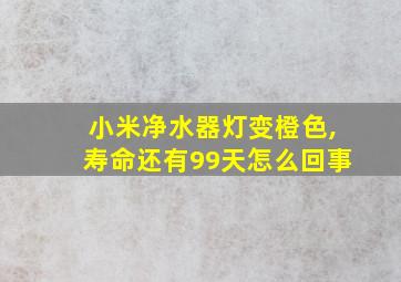 小米净水器灯变橙色,寿命还有99天怎么回事