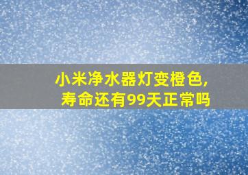 小米净水器灯变橙色,寿命还有99天正常吗