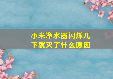 小米净水器闪烁几下就灭了什么原因