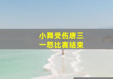 小舞受伤唐三一怒比赛结束