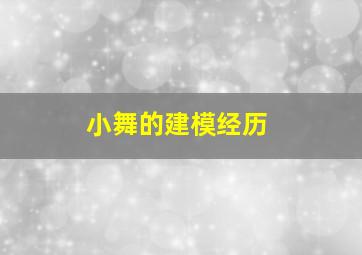 小舞的建模经历