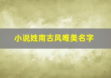 小说姓南古风唯美名字