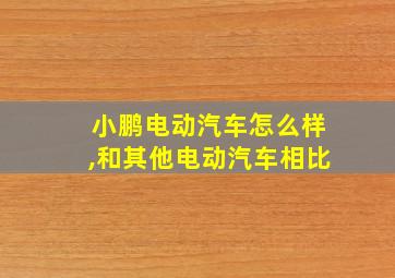 小鹏电动汽车怎么样,和其他电动汽车相比