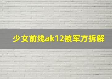 少女前线ak12被军方拆解