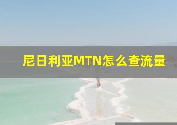 尼日利亚MTN怎么查流量