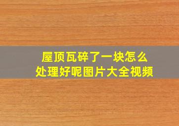 屋顶瓦碎了一块怎么处理好呢图片大全视频