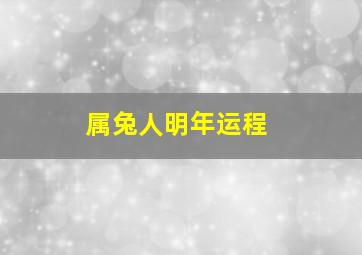 属兔人明年运程