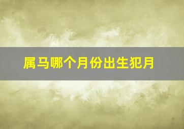 属马哪个月份出生犯月