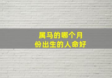 属马的哪个月份出生的人命好