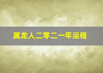 属龙人二零二一年运程