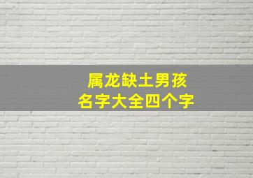 属龙缺土男孩名字大全四个字