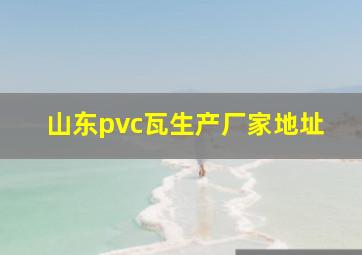 山东pvc瓦生产厂家地址