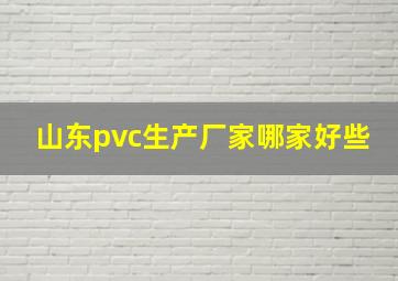 山东pvc生产厂家哪家好些