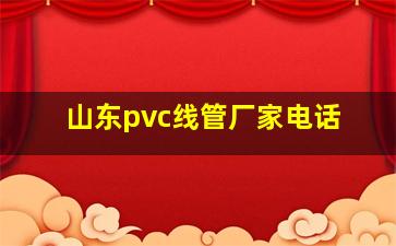 山东pvc线管厂家电话