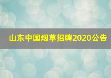 山东中国烟草招聘2020公告