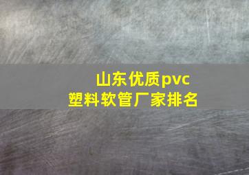 山东优质pvc塑料软管厂家排名