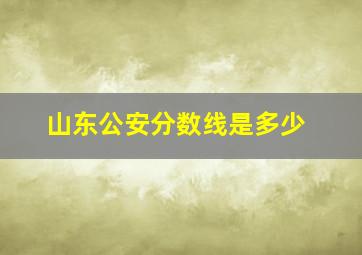 山东公安分数线是多少