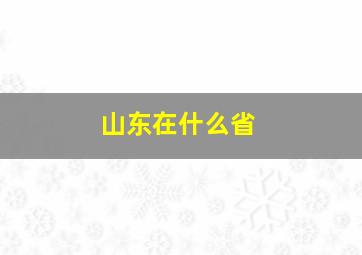 山东在什么省