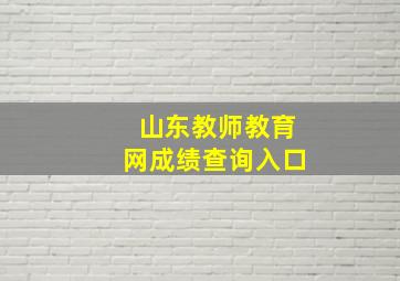 山东教师教育网成绩查询入口