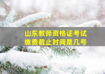 山东教师资格证考试缴费截止时间是几号