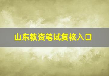 山东教资笔试复核入口