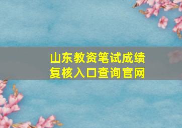 山东教资笔试成绩复核入口查询官网