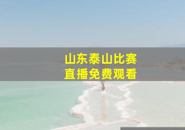 山东泰山比赛直播免费观看