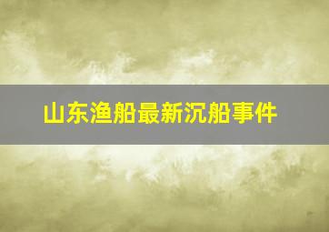 山东渔船最新沉船事件