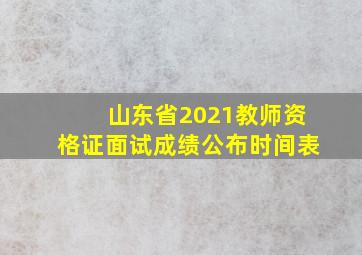 山东省2021教师资格证面试成绩公布时间表