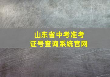 山东省中考准考证号查询系统官网